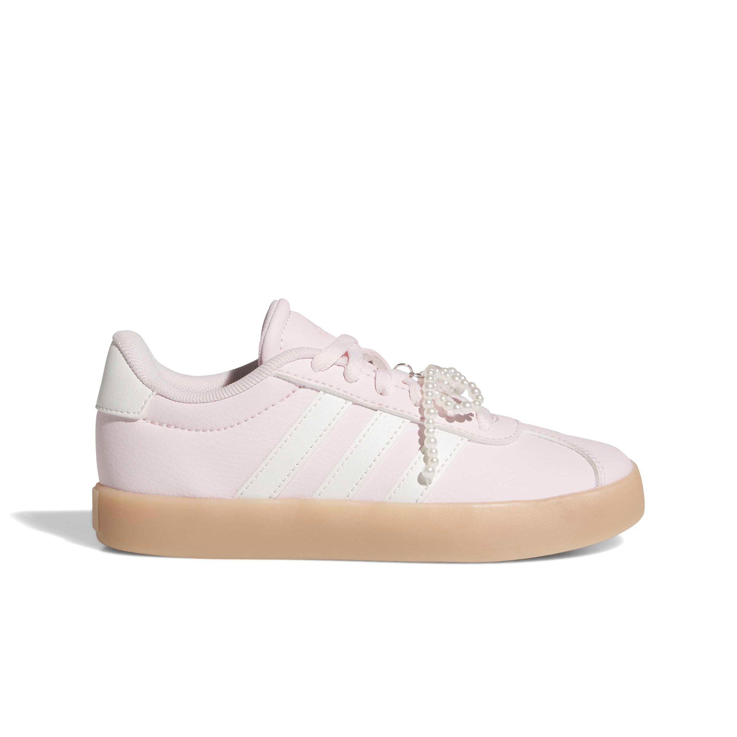adidas VL Court 3.0 "Distilled Pink/Zero Metallic/Clear Pink" Grade School Girls' Shoe - PINK/ZERO/PINK
